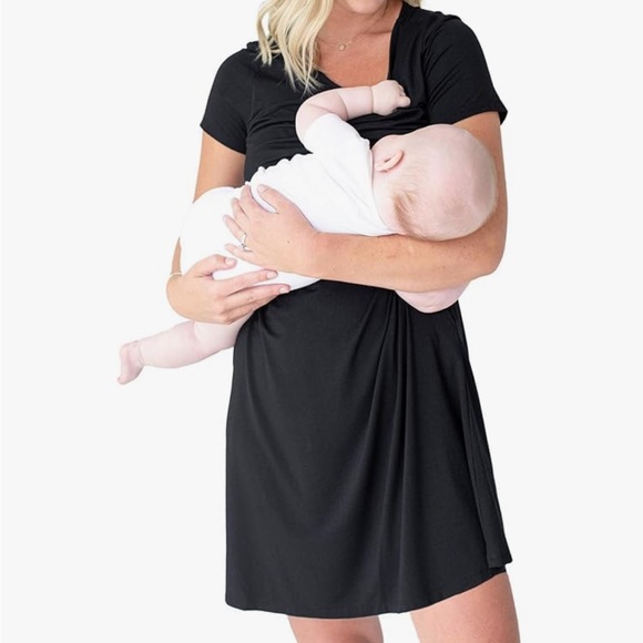Kindred Bravely Eleanora Bamboo Maternity & Nursing Dress -Black - Picture 9 of 10